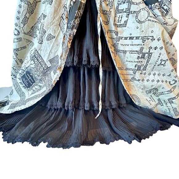 Harry Potter Marauder's Map Gothic Milk Maid Pinup Lolita Corset Tutu Dress XL - Picture 8 of 15